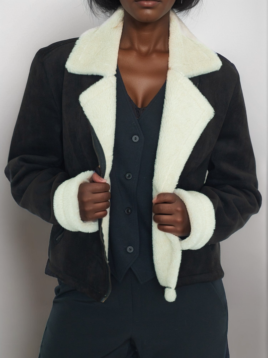 Recycled Vegan Shearling Moto Jacket | Vegan Leather Jackets