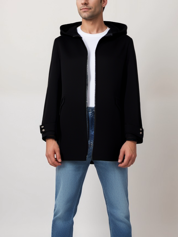 Vegan Wool Hooded Coat