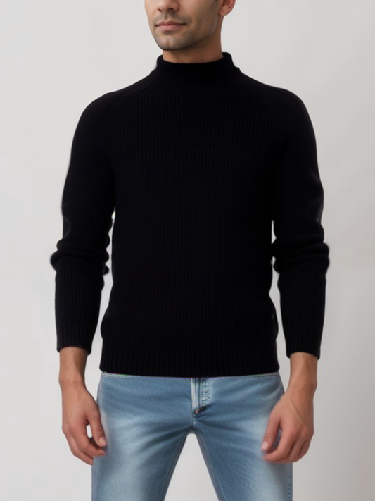 Jersey de cuello alto holgado reciclado  | Vegan Knitwear