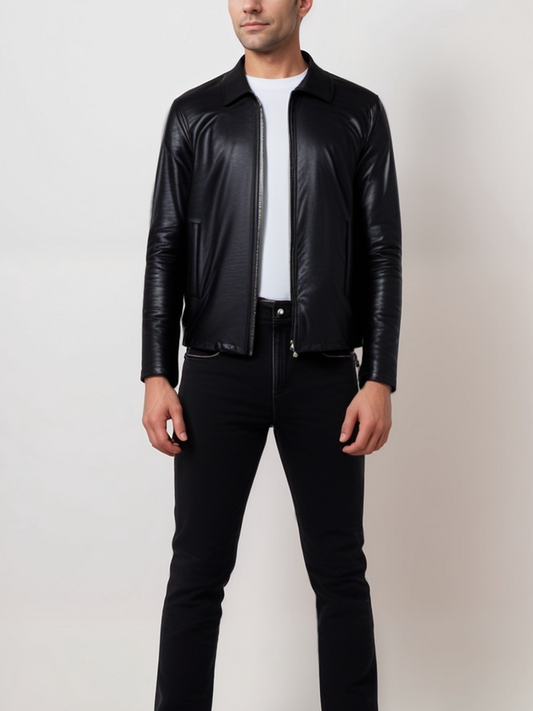 Shirt Collar Jacket | Vegan Leather Jackets