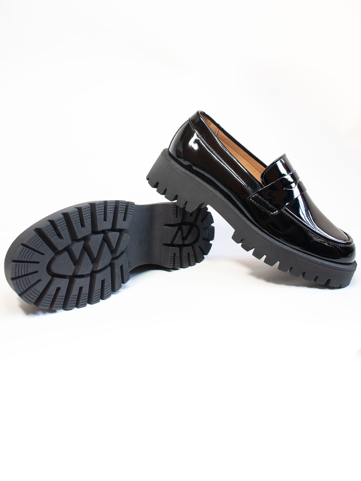 Track Sole Penny Loafers