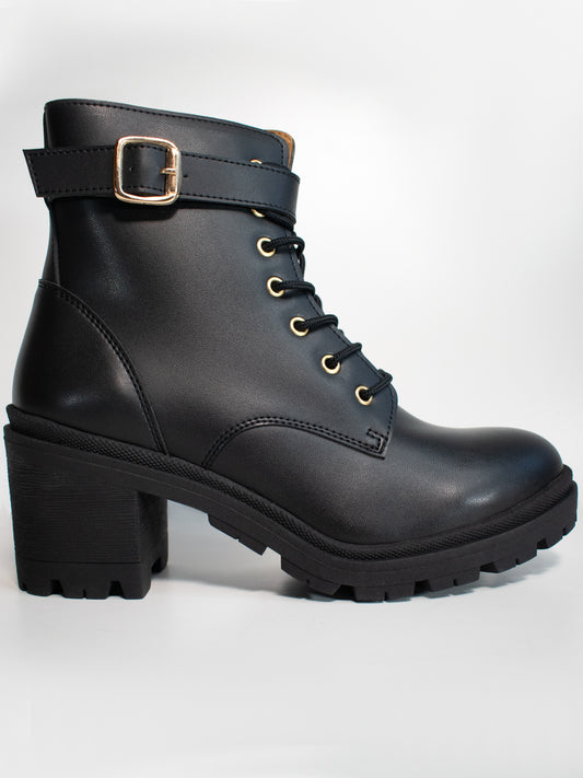 Lace Up Track Sole Booties | Vegan Boots